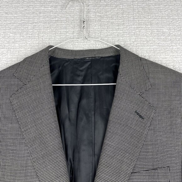 Canali Italy Blue Label Super 130 White / Black Abstract AOP Two Button Suit 54L - Picture 8 of 16